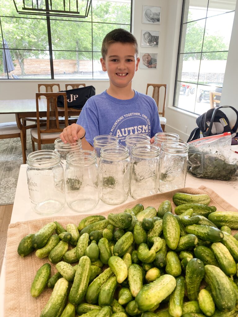 garden, homemade pickles, texas family, homegrown, dill pickles, garden days