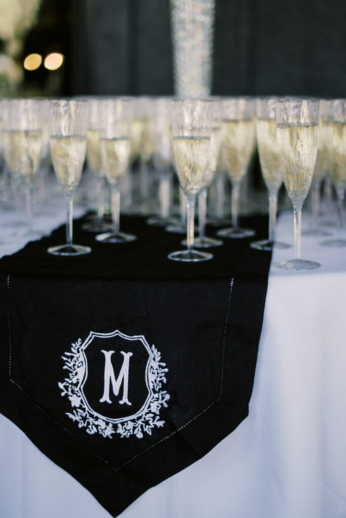 Champagne toast, wedding toast, Texas wedding monogram