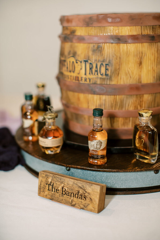 Buffalo trace distillery, texas wedding venue, grooms cake, blanton's,