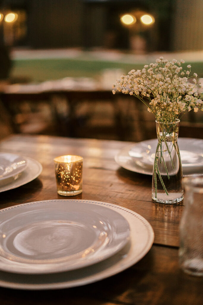 under the oaks, texas wedding venue, wedding rehearsal, texas bride, one more night, shiner texas, oak trees, bistro lights, dinner set up, outdoor dinner set up